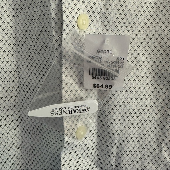 Size 19 XXL AWEARNESS Kenneth Cole Slim Fit 4-Way Stretch Button Up Shirt - Picture 6 of 6